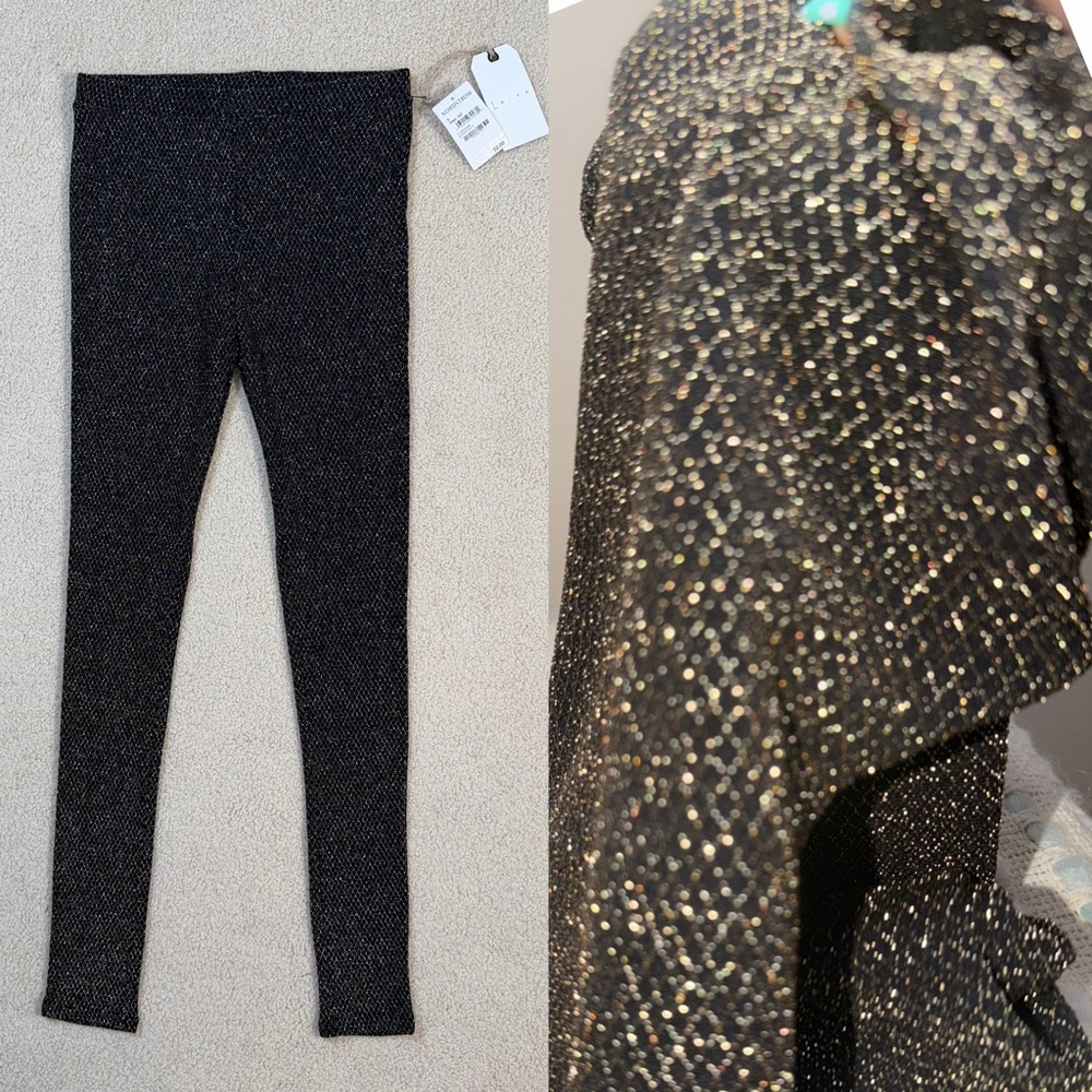 Nordstrom - Leith Black & Gold Sparkle Leggings